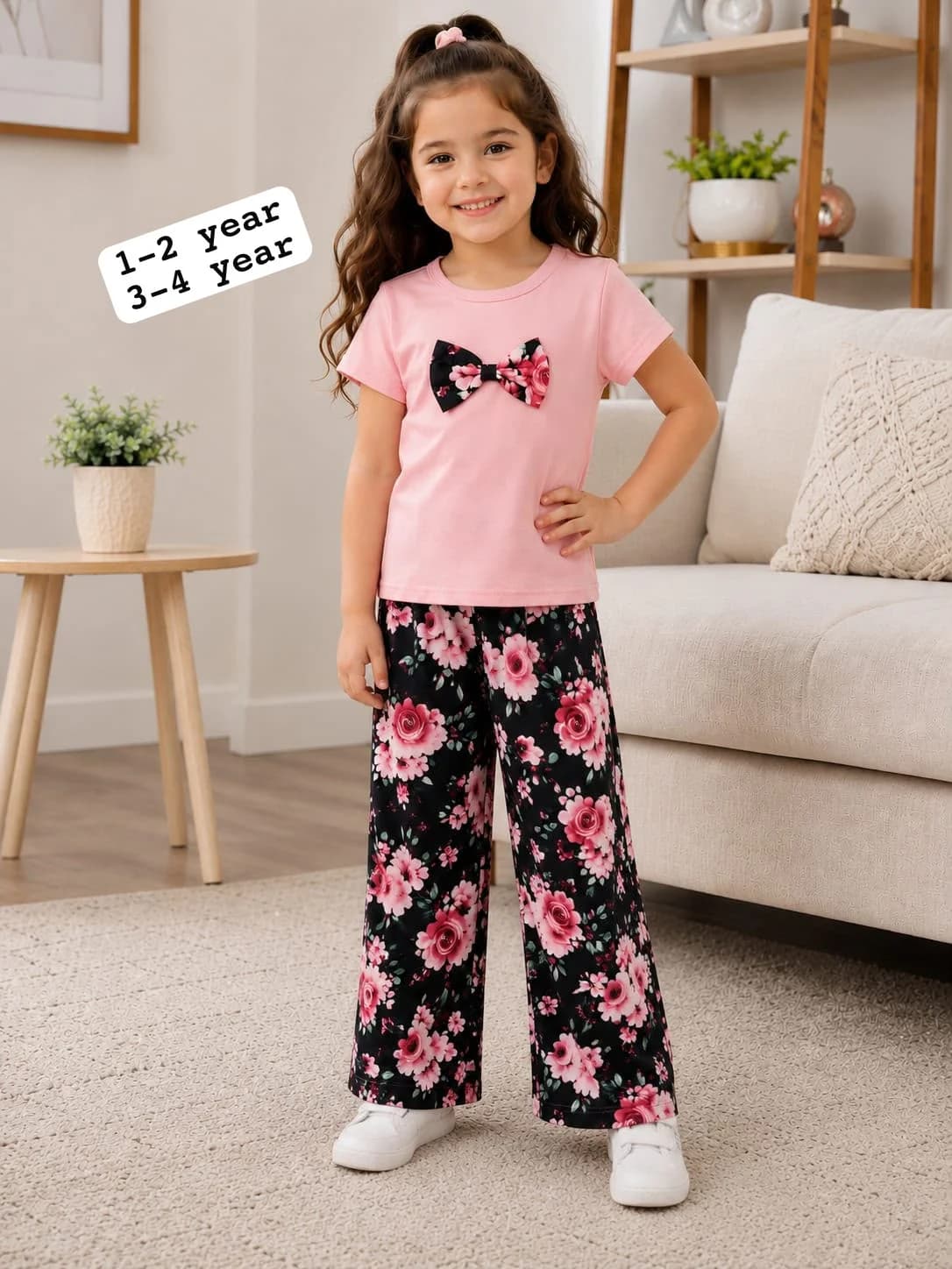 Kids Cheerful Floral 2-Piece Summer Pajama
