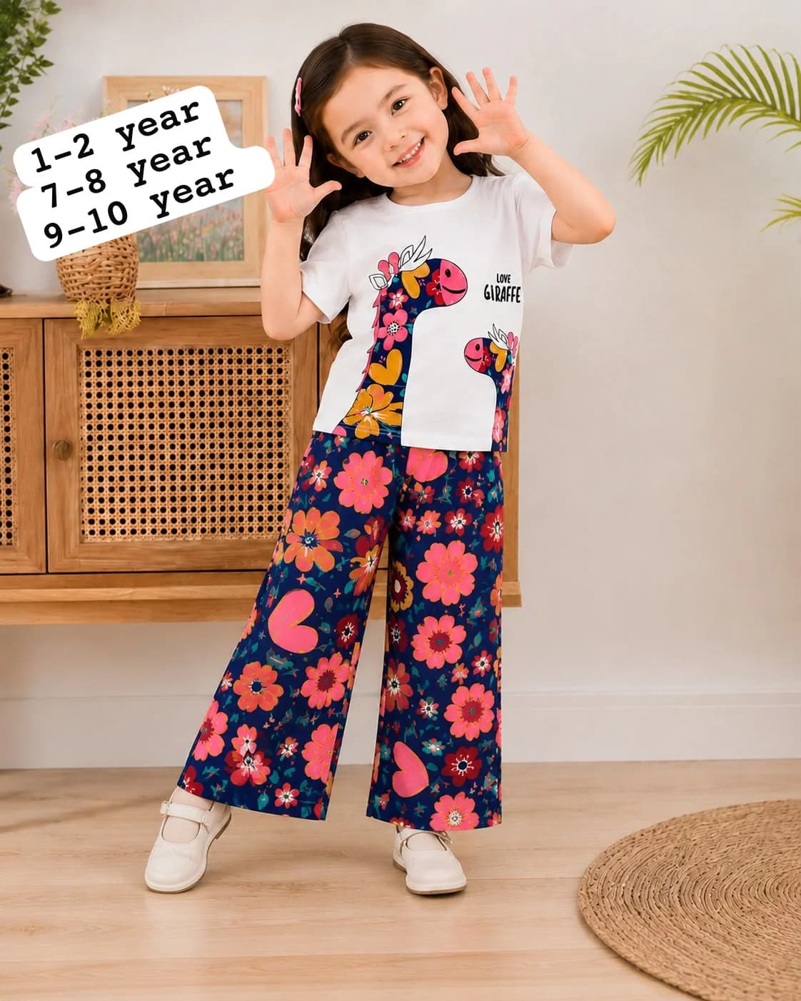 Kids Sweet Heart Pattern Daily Casual Set
