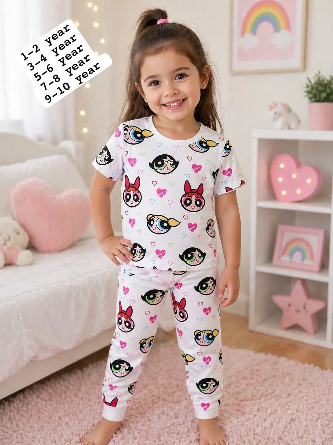 Kids Vibrant Pastel Blossom Night Suit