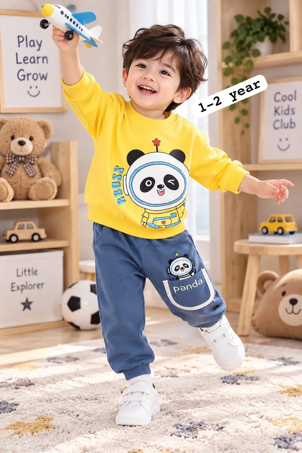 Kids Happy Puppy Print 2-Piece Casuals