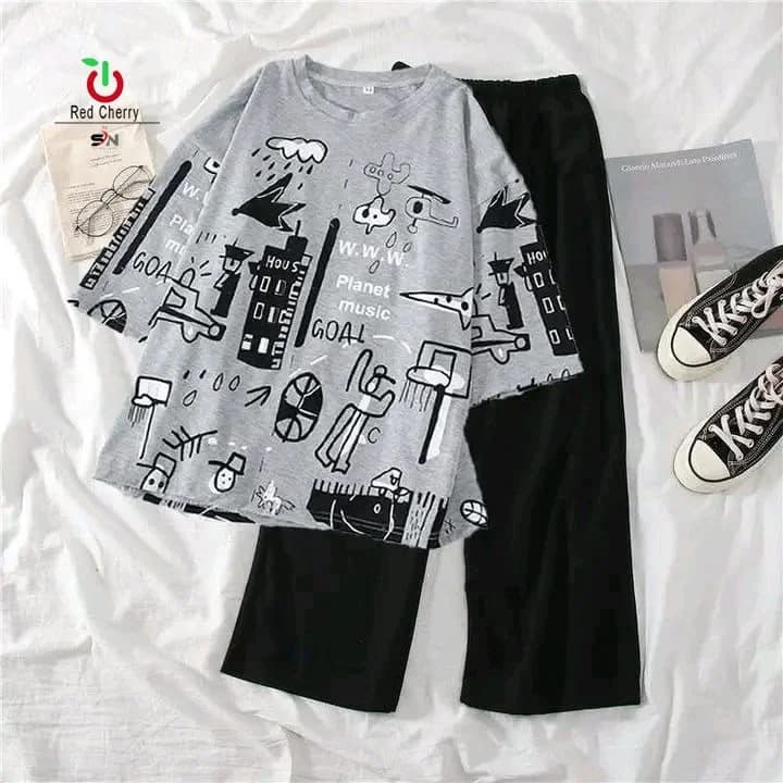 Kids Blue Waves Relaxed Cotton Pajama