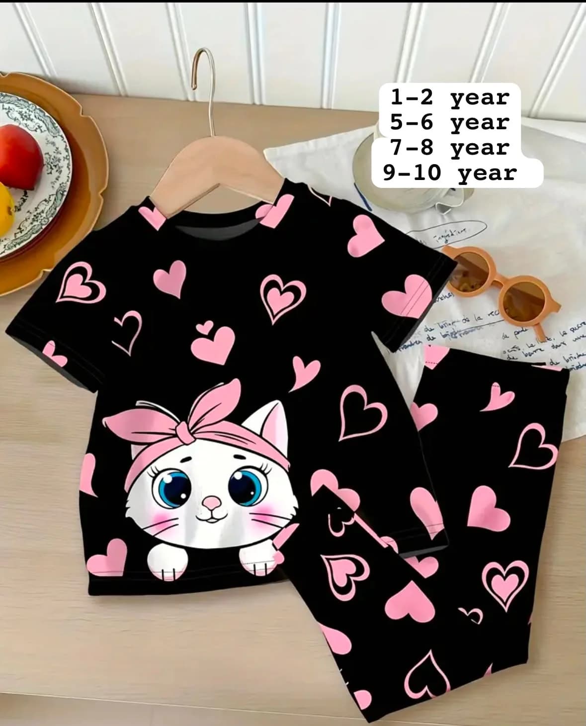 Kids Soft Peach Bunny Ear Lounge Suit