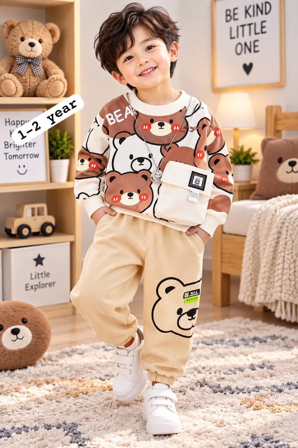 Kids Sweet Cherries Printed Nightwear