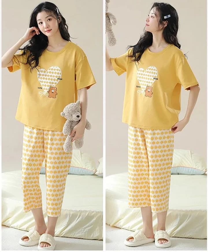 Women Boho Floral Print Cozy Pajama Suit