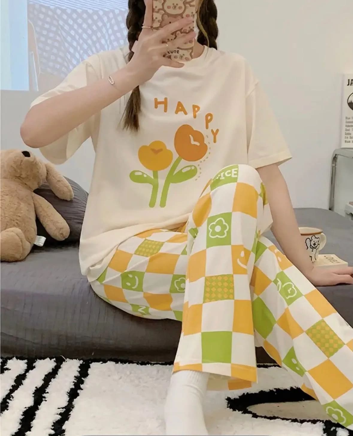 Women Ruby Red Romance Printed Pajamas