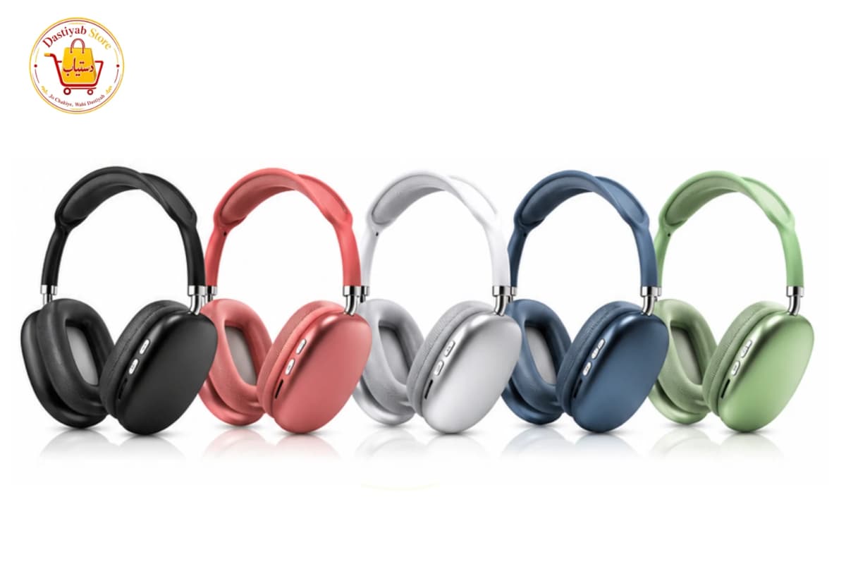 P9 Wireless Headphones — Bluetooth 5.0, 3 Modes of Use, Foldable Over-Ear Design (Silver/White)