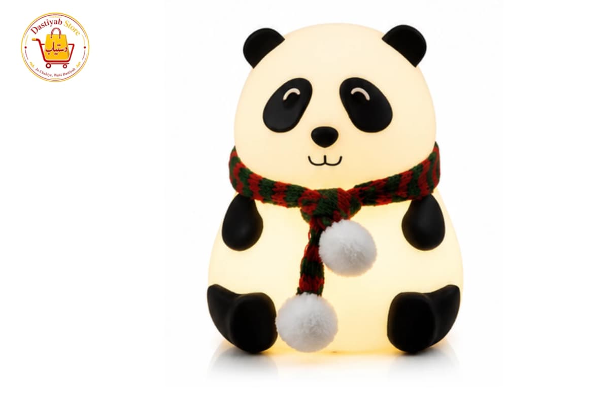 Panda LED Night Light — Soft Silicone, 3 Brightness Levels, Tap/Squeeze Control
